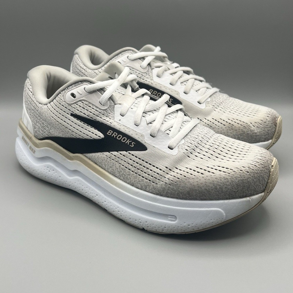 2024 Brooks Ghost Max 2 White Beige Running Shoes - Men's Size 8.5 USED